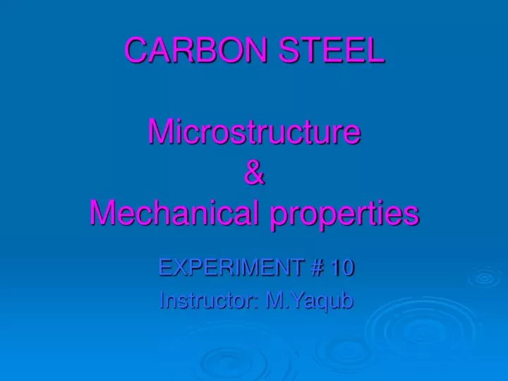 carbon steel microstructure mechanical properties