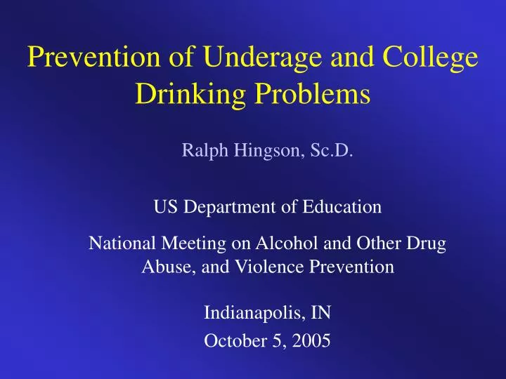 prevention of underage and college drinking problems