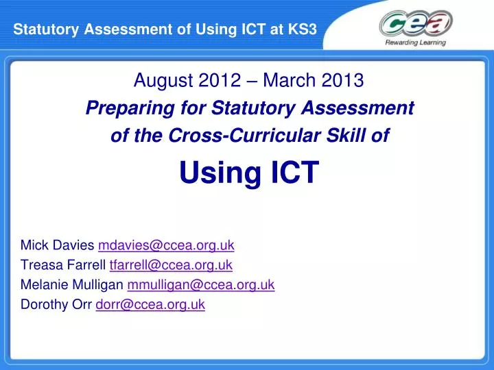 statutory assessment of using ict at ks3