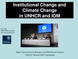 Institutional Change and Climate Change in UNHCR and IOM