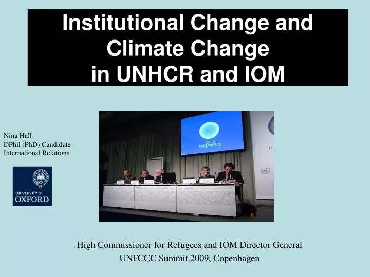 institutional change and climate change in unhcr and iom