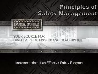 Principles of Safety Management