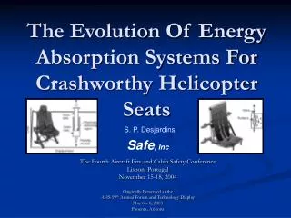 The Evolution Of Energy Absorption Systems For Crashworthy Helicopter Seats