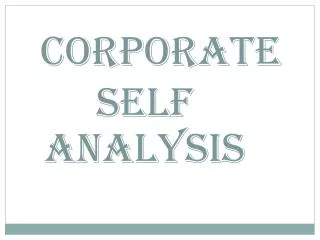 Corporate Self Analysis