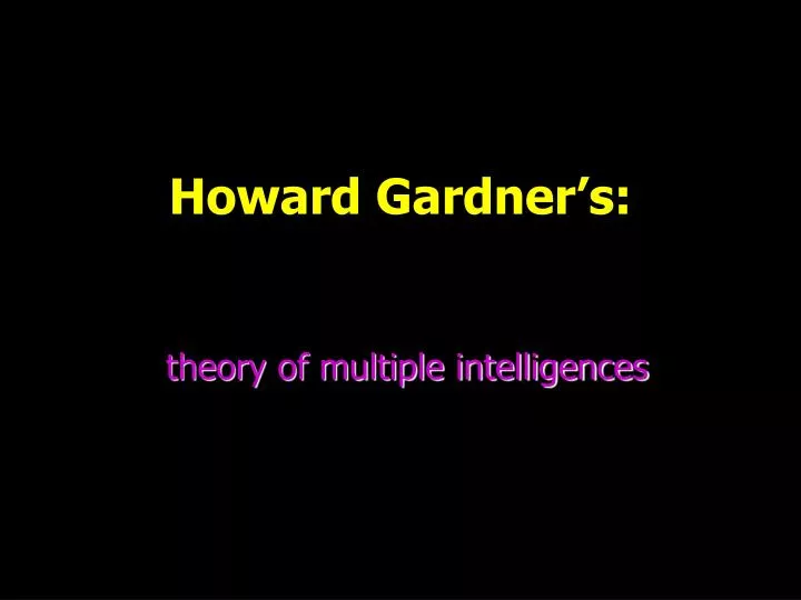 howard gardner s