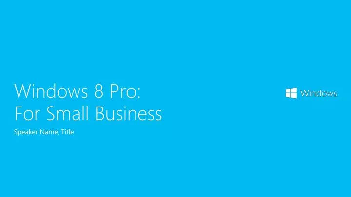 windows 8 pro for small business