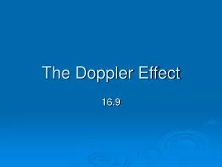 The Doppler Effect