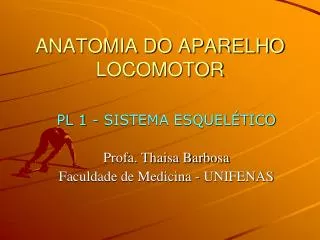 anatomia do aparelho locomotor