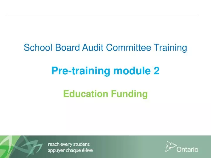 school board audit committee training pre training module 2 education funding