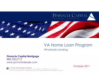VA Home Loan Program Wholesale Lending