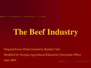 The Beef Industry