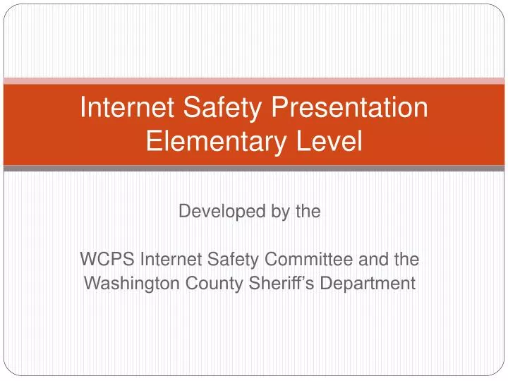 internet safety presentation elementary level