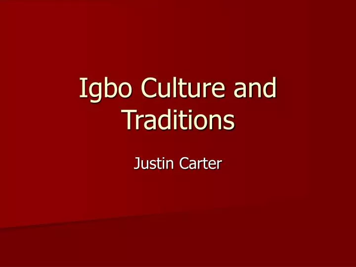 igbo culture and traditions