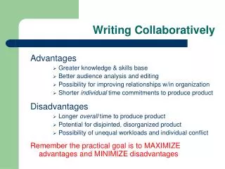 Writing Collaboratively