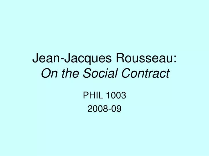 jean jacques rousseau on the social contract