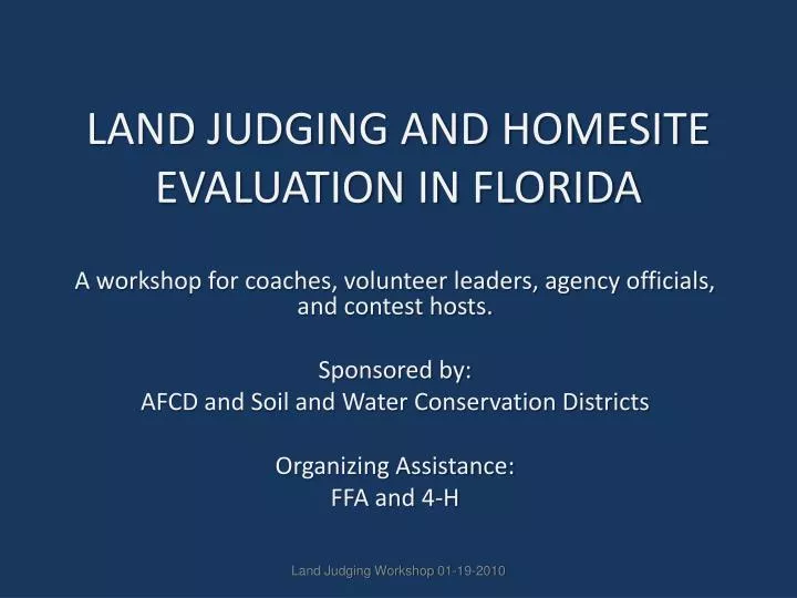land judging and homesite evaluation in florida
