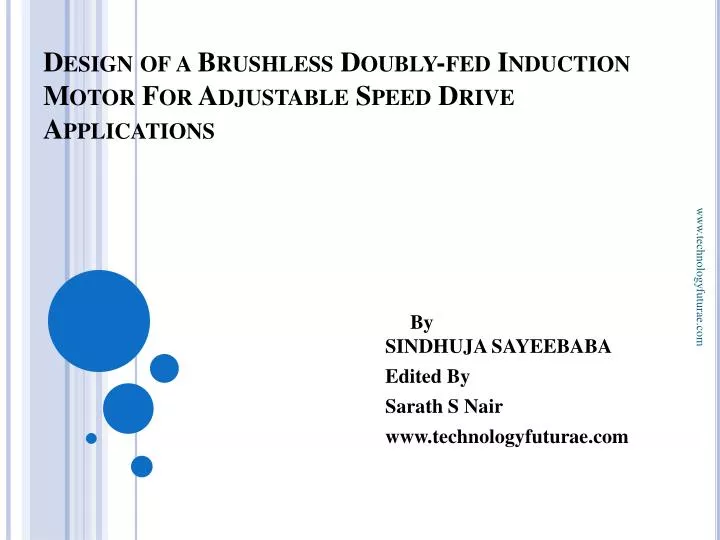 design of a brushless doubly fed induction motor for adjustable speed drive applications