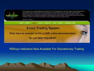 RSKsys Indicators Now Available For Discretionary Trading