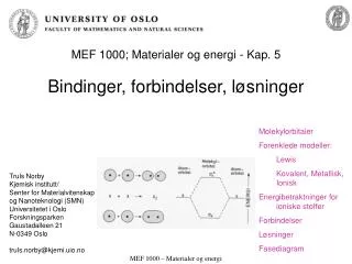 mef 1000 materialer og energi kap 5 bindinger forbindelser l sninger