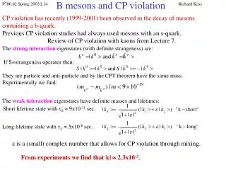 B mesons and CP violation