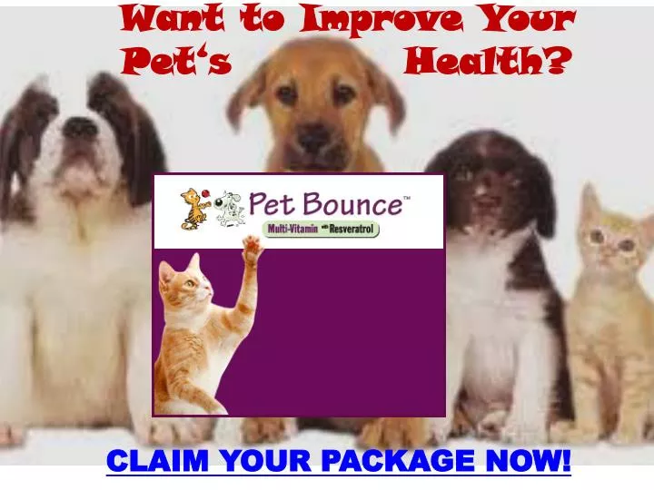 want to improve your pet s health