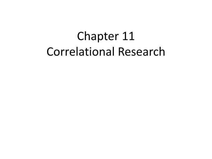 chapter 11 correlational research