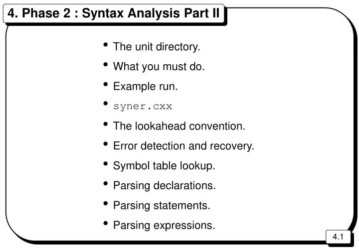 4 phase 2 syntax analysis part ii