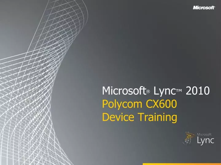 microsoft lync 2010 polycom cx600 device training