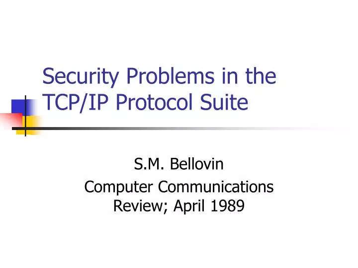 security problems in the tcp ip protocol suite