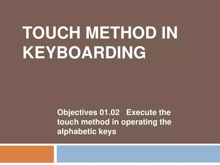 touch method in keyboarding