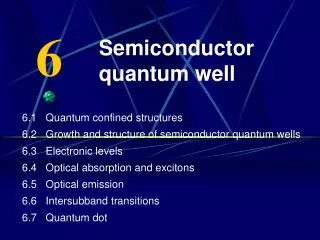 Semiconductor quantum well