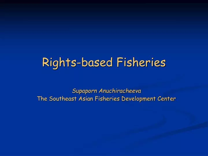 rights based fisheries