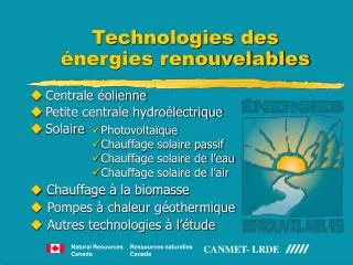 technologies des nergies renouvelables