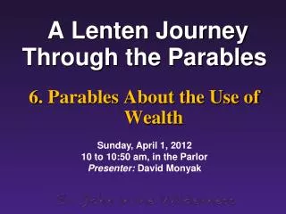 A Lenten Journey Through the Parables