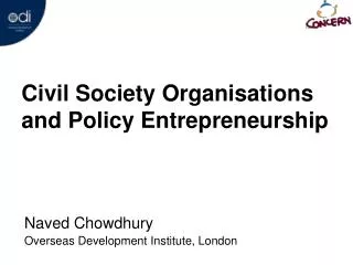 Civil Society Organisations and Policy Entrepreneurship