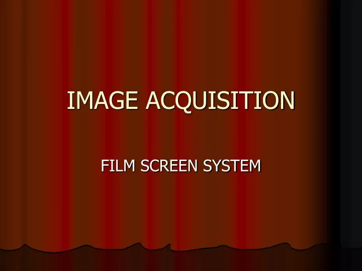 image acquisition