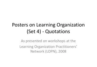 Posters on Learning Organization (Set 4) - Quotations
