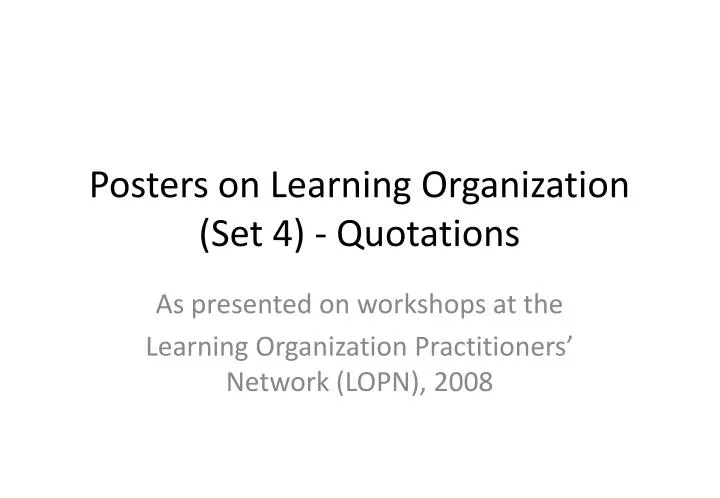 posters on learning organization set 4 quotations
