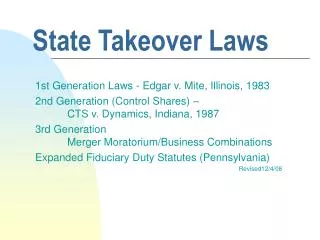 State Takeover Laws