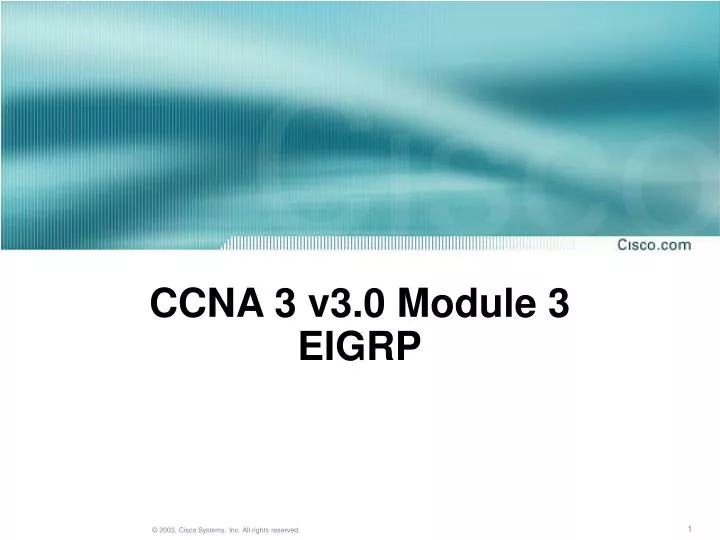 ccna 3 v3 0 module 3 eigrp
