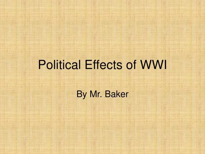 political effects of wwi