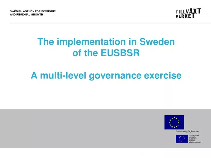 the implementation in sweden of the eusbsr a multi level governance exercise