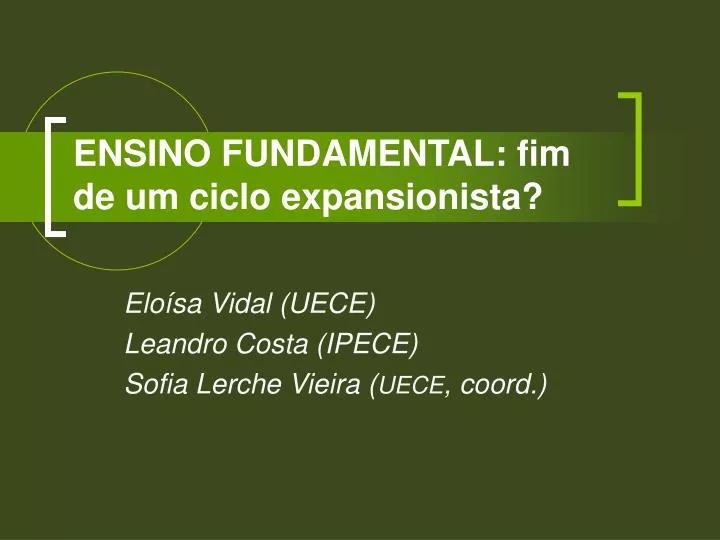 ensino fundamental fim de um ciclo expansionista