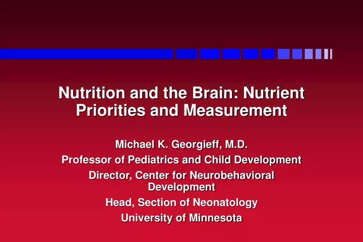 nutrition and the brain nutrient priorities and measurement