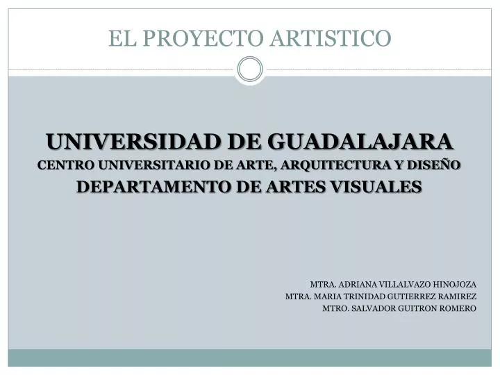 el proyecto artistico