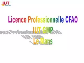Licence Professionnelle CFAO IUT GMP Le Mans