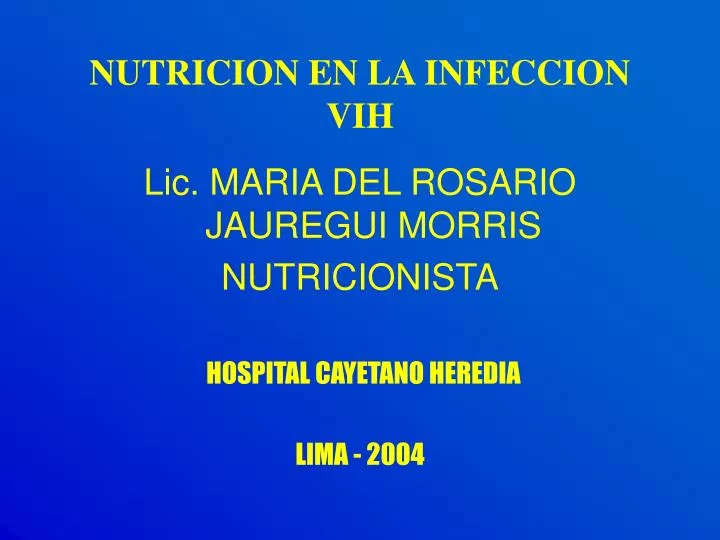 nutricion en la infeccion vih