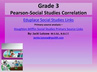 Grade 3 Pearson-Social Studies Correlation