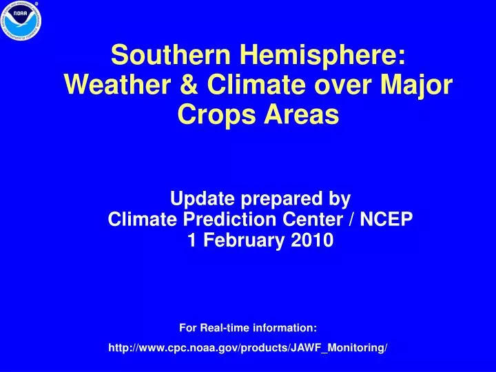 southern hemisphere weather climate over major crops areas