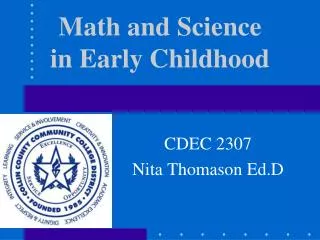 Math and Science in Early Childhood